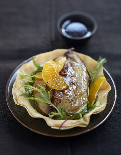 Foie gras des Landes chaud aux clémentines de Corse HD