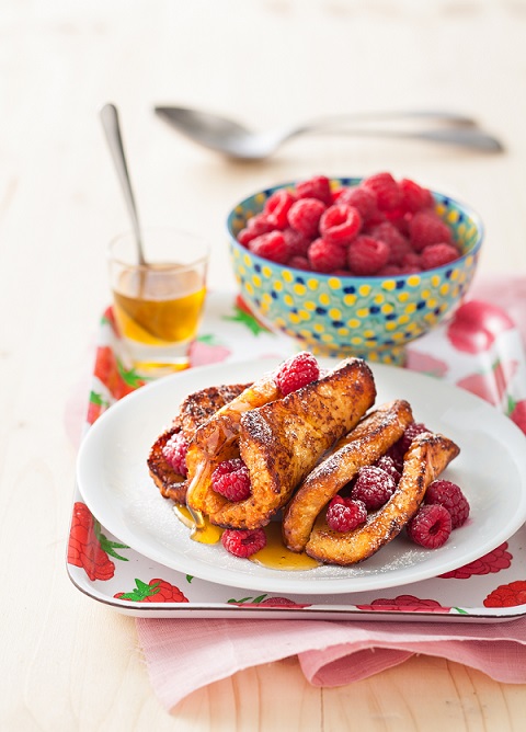 Pain perdu miel-framboise