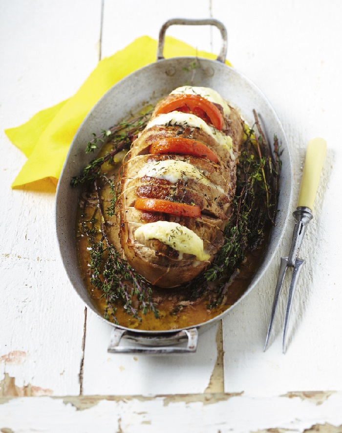 Roti de veau au chevre fondant