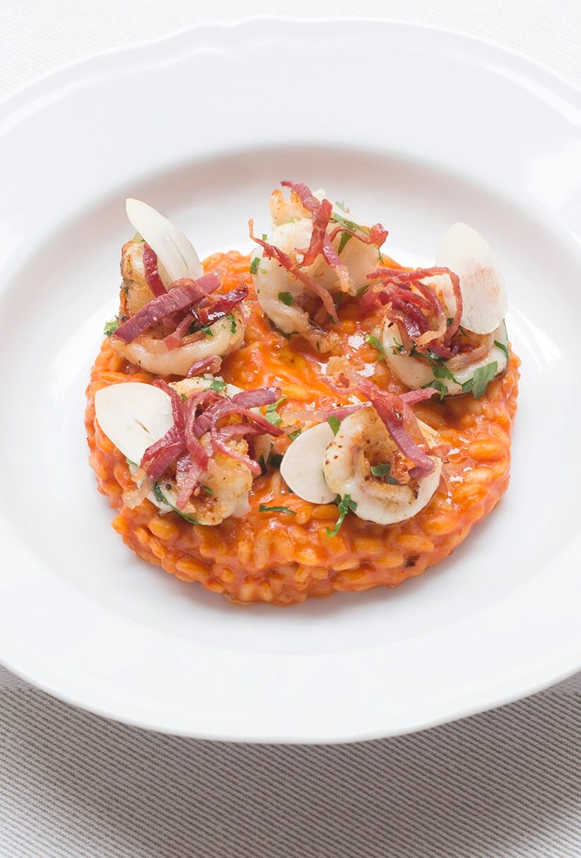 risotto crevettes jambon cru