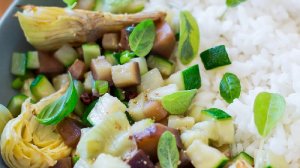 riz végétarien aux légumes grillés