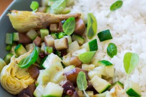 riz végétarien aux légumes grillés