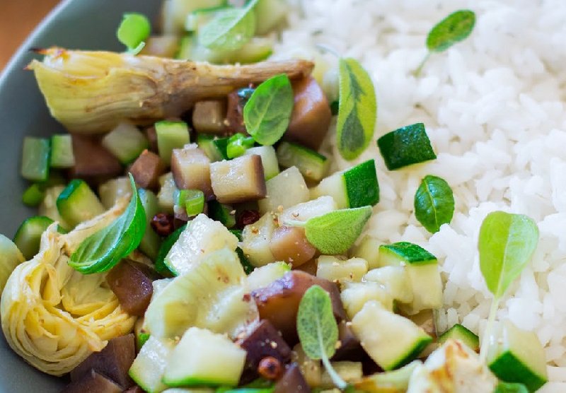 riz végétarien aux légumes grillés