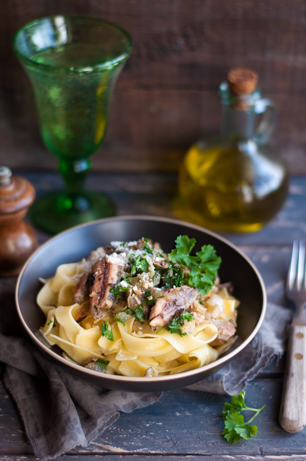 Pâtes fraîches aux anchois