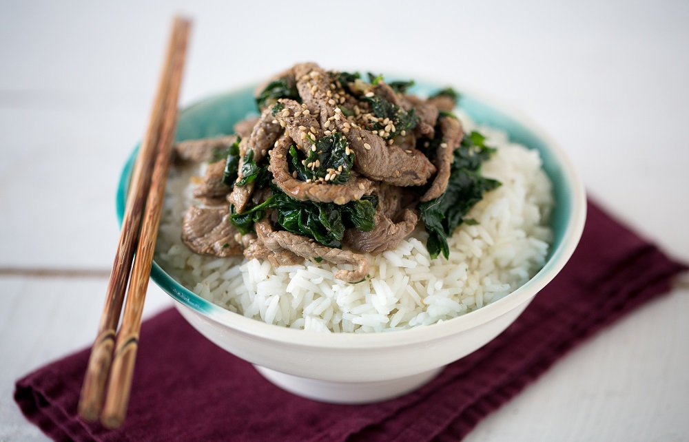 Sauté de boeuf aux épinards