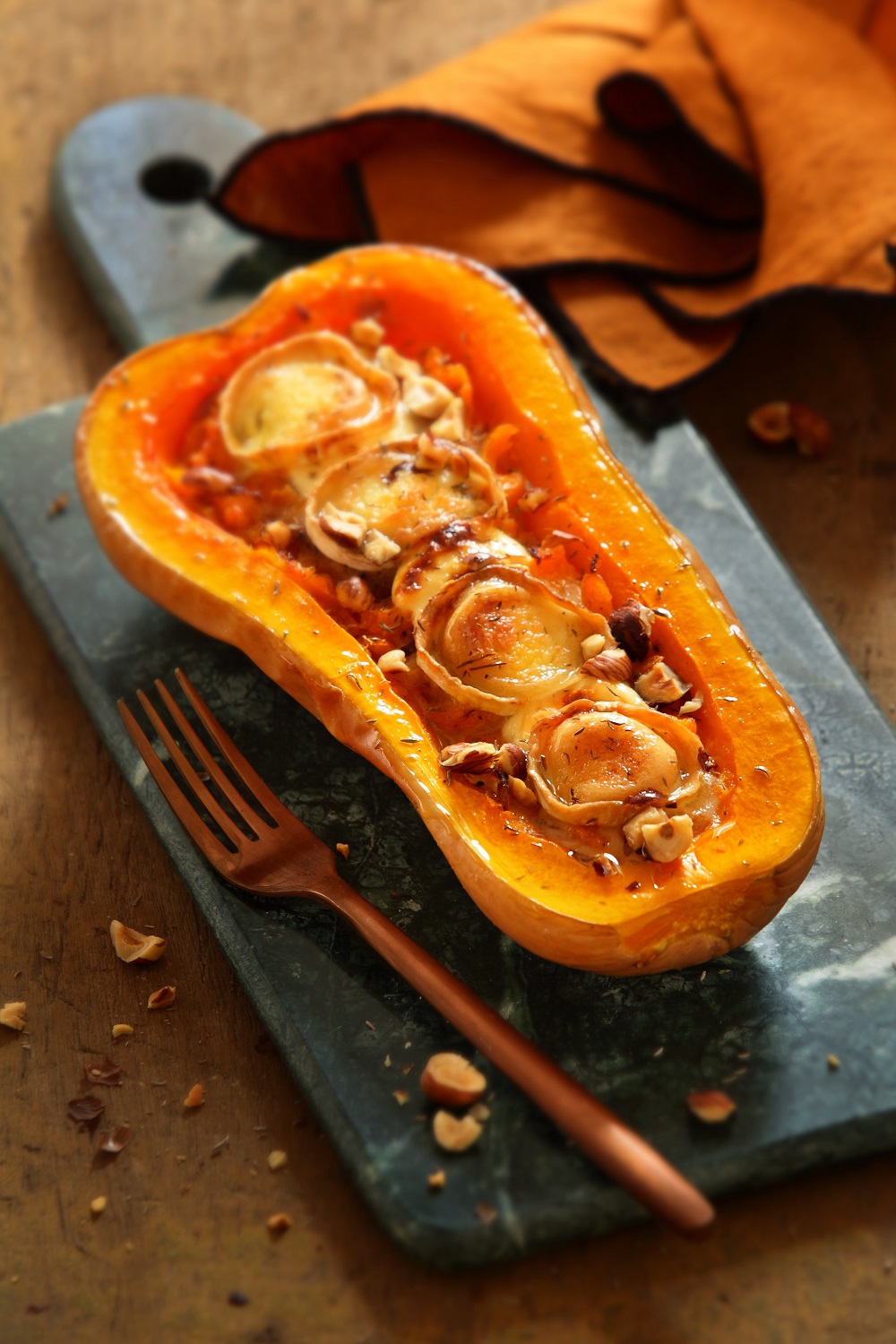 Courge Butternut Rotie Au Chevre Mascarpone Et Noisettes