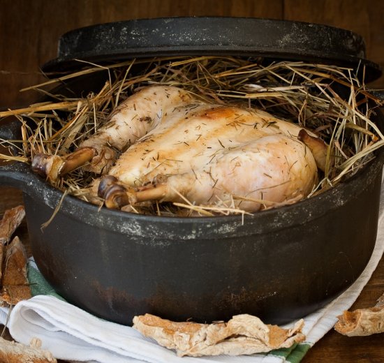 poulet au foin