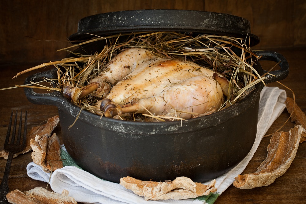 poulet au foin