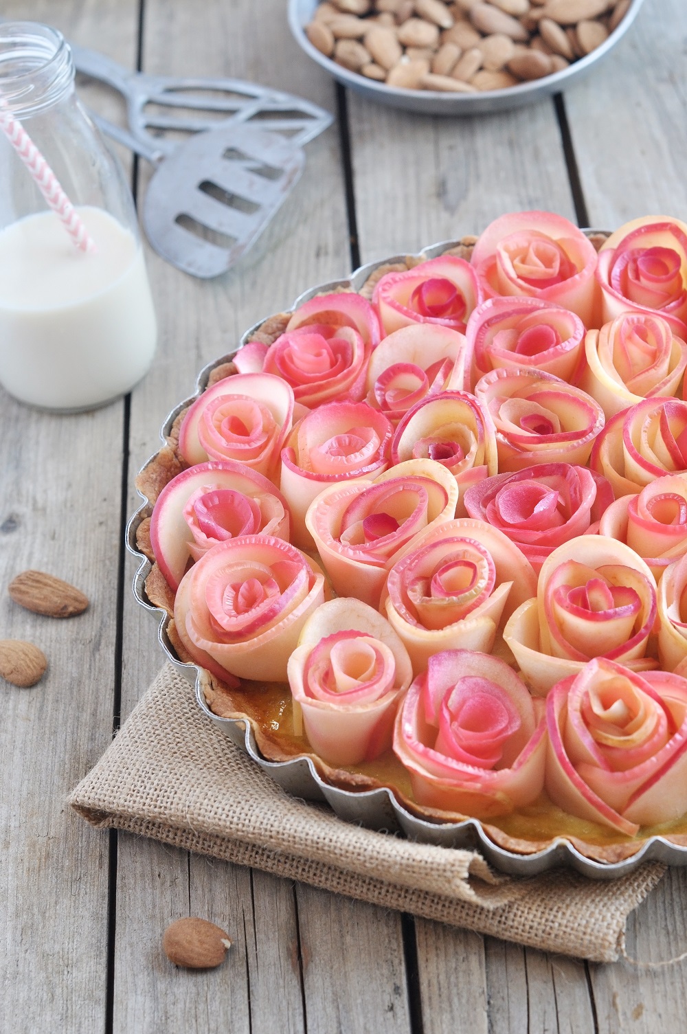 tarte bouquet de roses