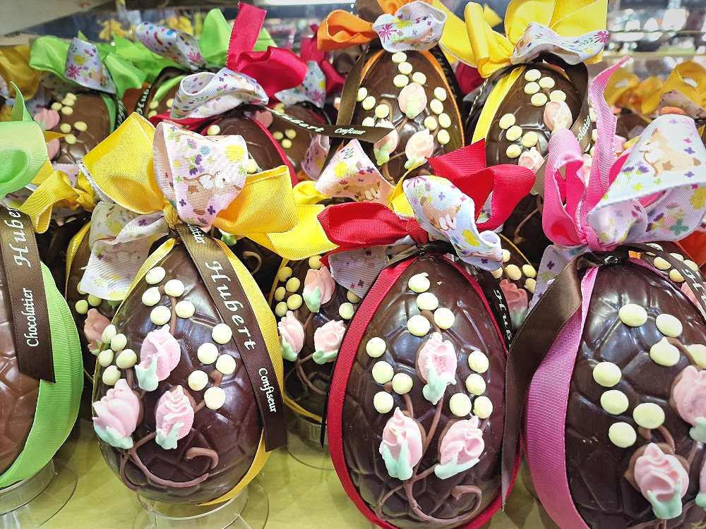 Les œufs en chocolat de chocolaterie Hubert