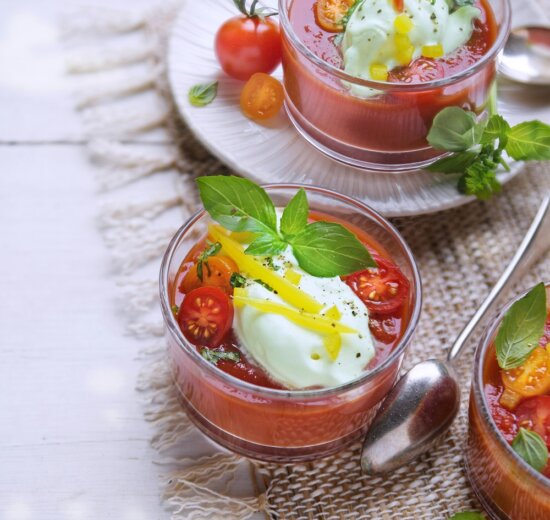 gaspacho chantilly avec un gaspacho de tomates