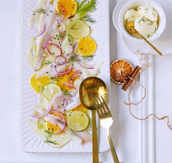 Ceviche de daurade à l'orange et au fenouil