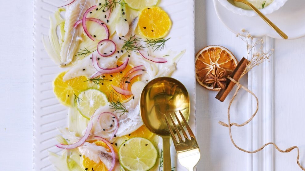 Ceviche de daurade à l'orange et au fenouil