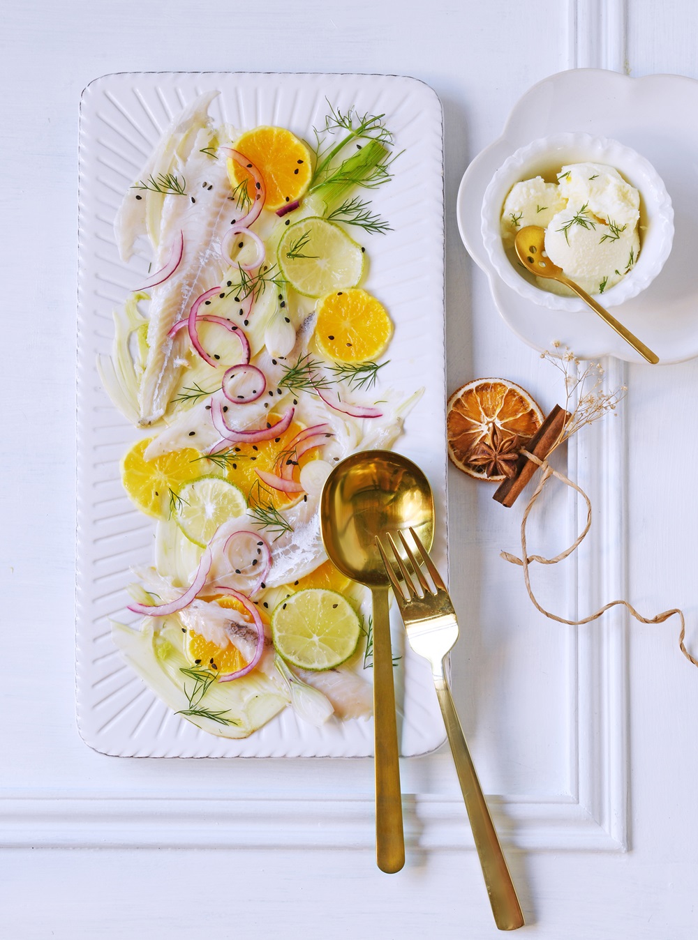 Ceviche de daurade à l'orange et au fenouil