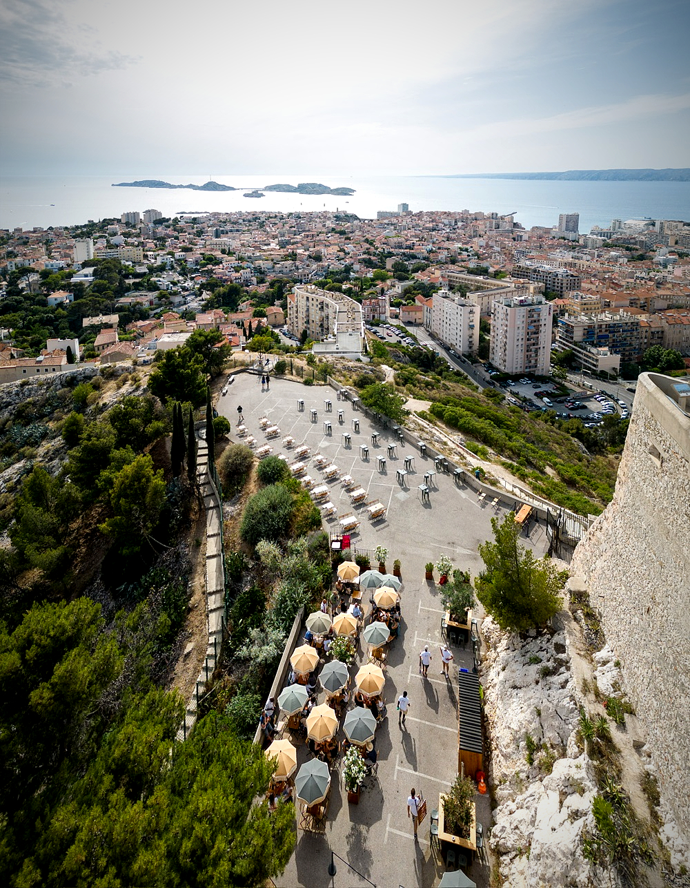 La terrasse du Bon Air à Notre-Dame de la Garde