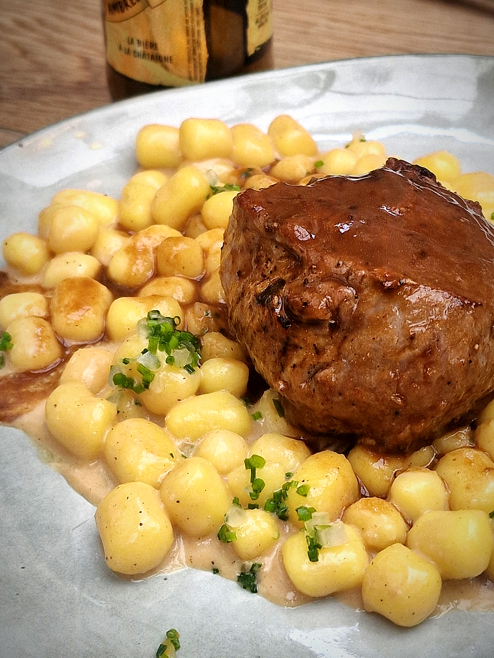 pavé de bœuf gnocchetti