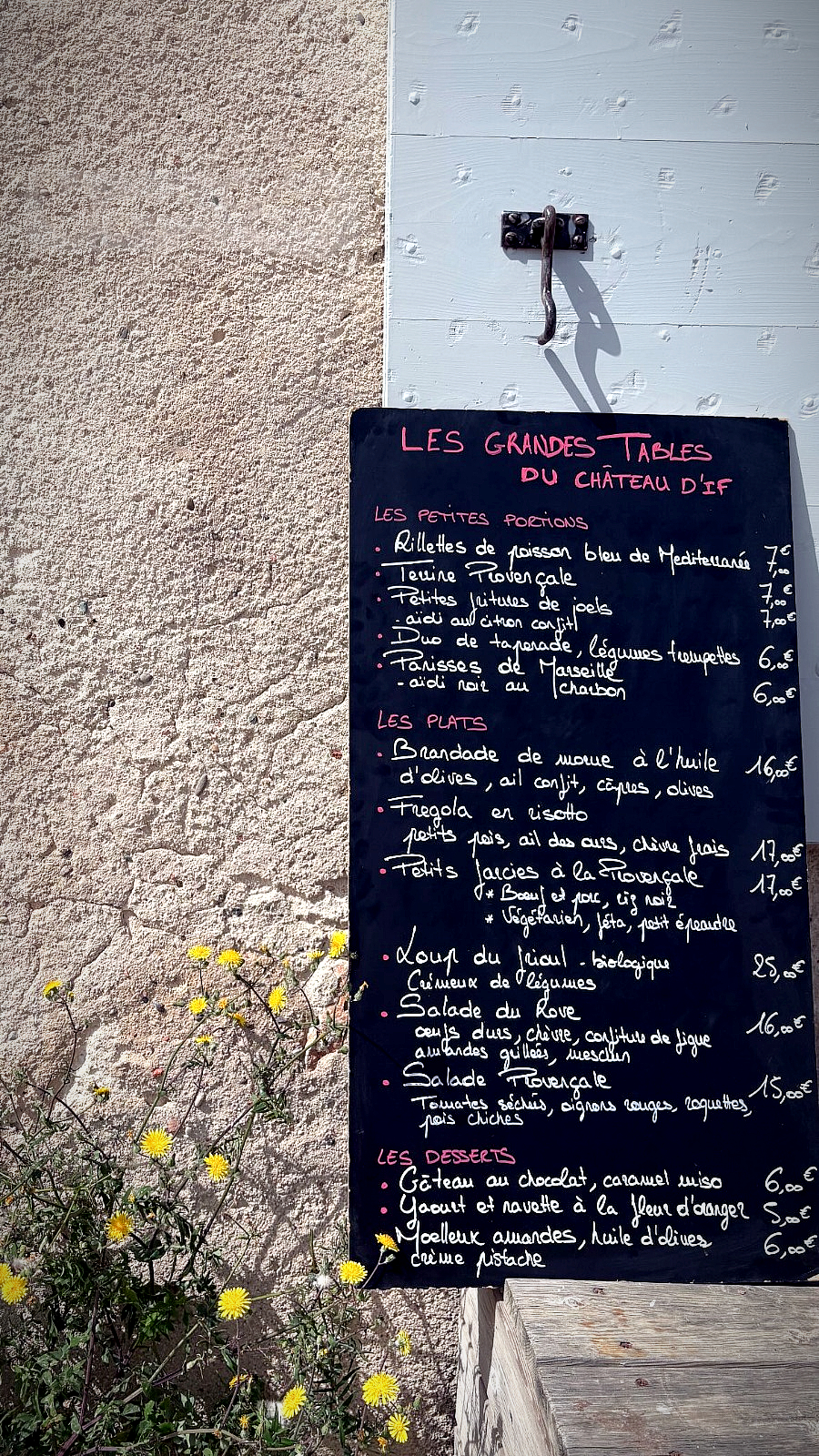 Le restaurant du château d'If a confié sa carte à l'équipe des Grandes Tables de la Friche