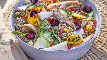 Salade estivale couleur cerises
